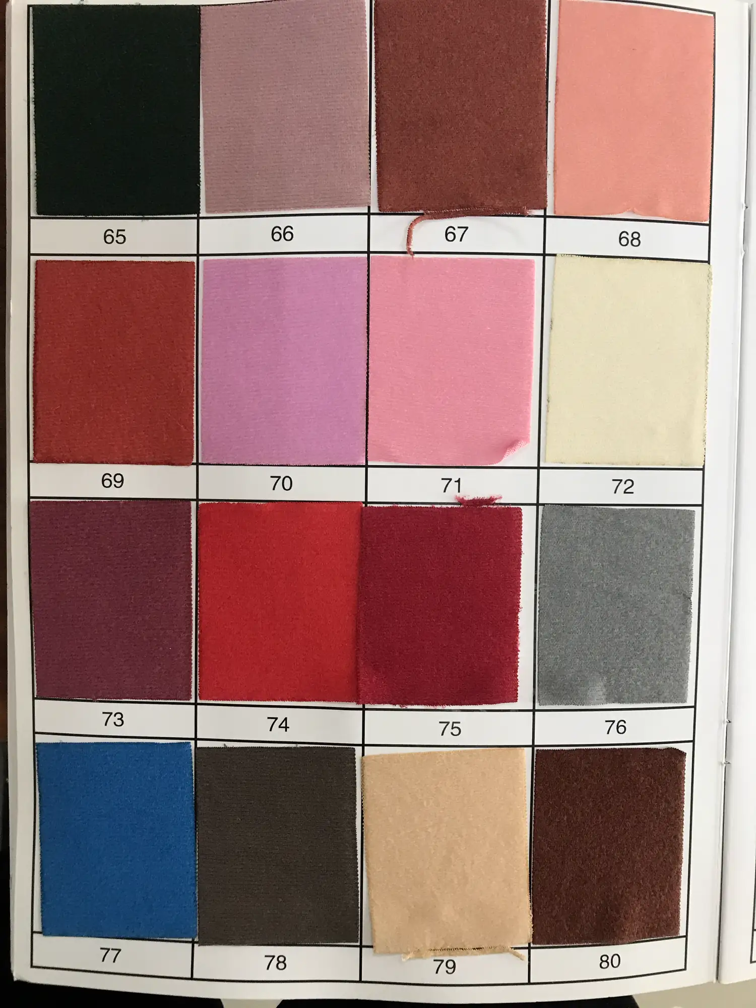 Tianzhu Nylon Velour - Tianzhu Nylon Velour colors 65-80