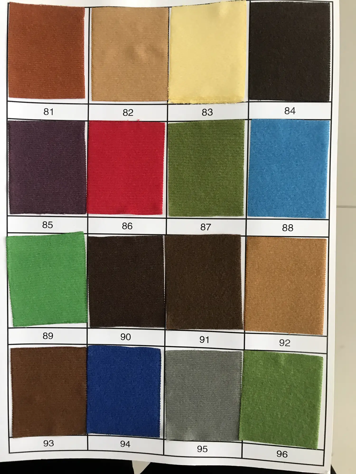 Tianzhu Nylon Velour - Tianzhu Nylon Velour colors 81-96
