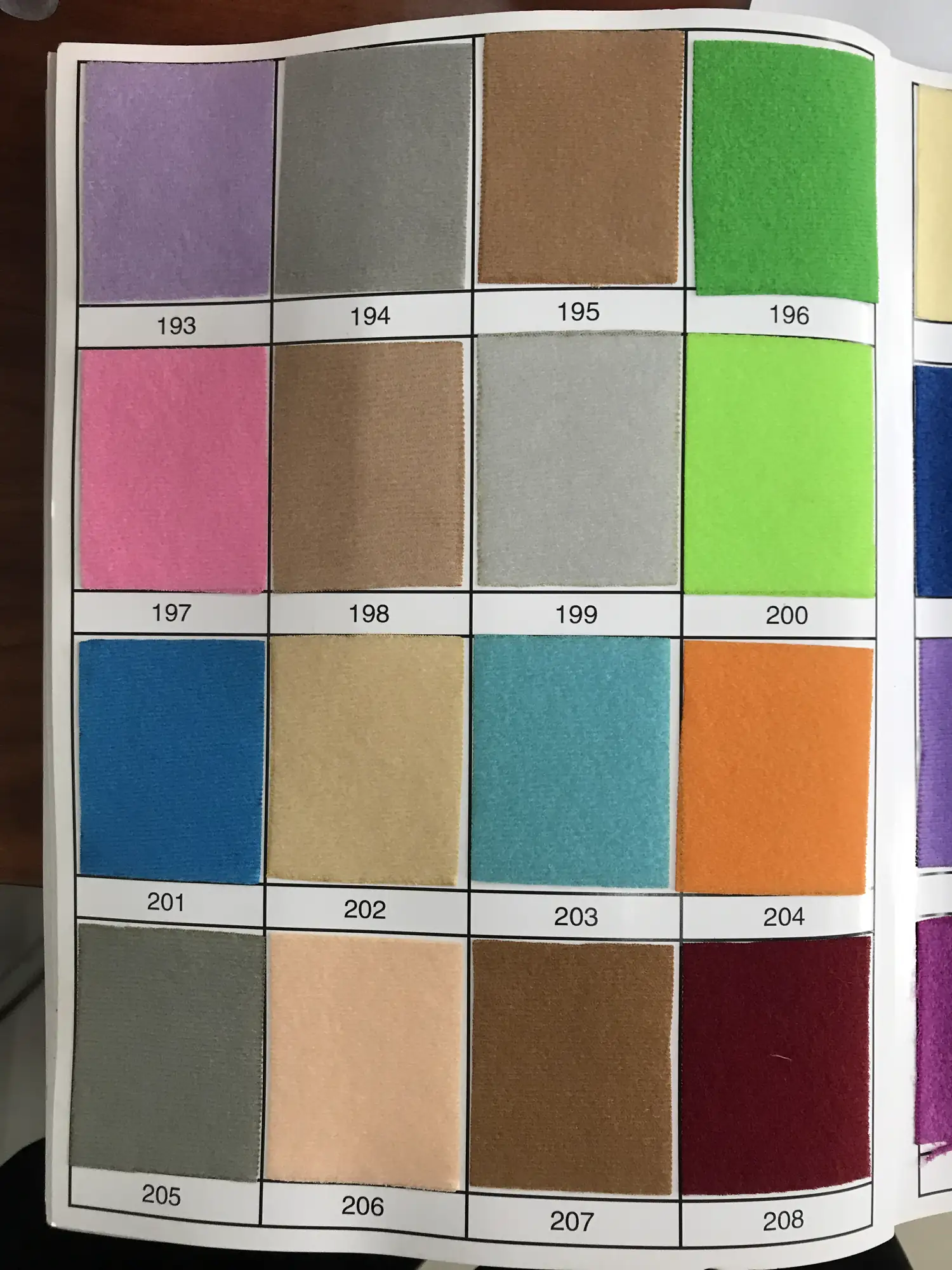 Tianzhu Nylon Velour - Tianzhu Nylon Velour colors 193-208