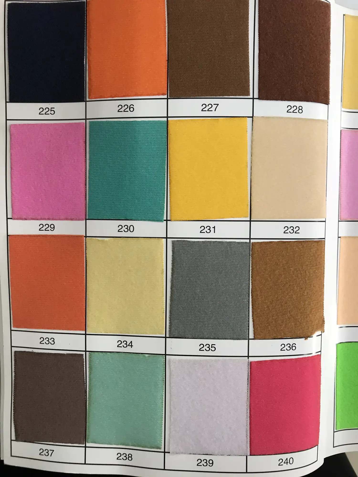 Tianzhu Nylon Velour - Tianzhu Nylon Velour colors 225-240