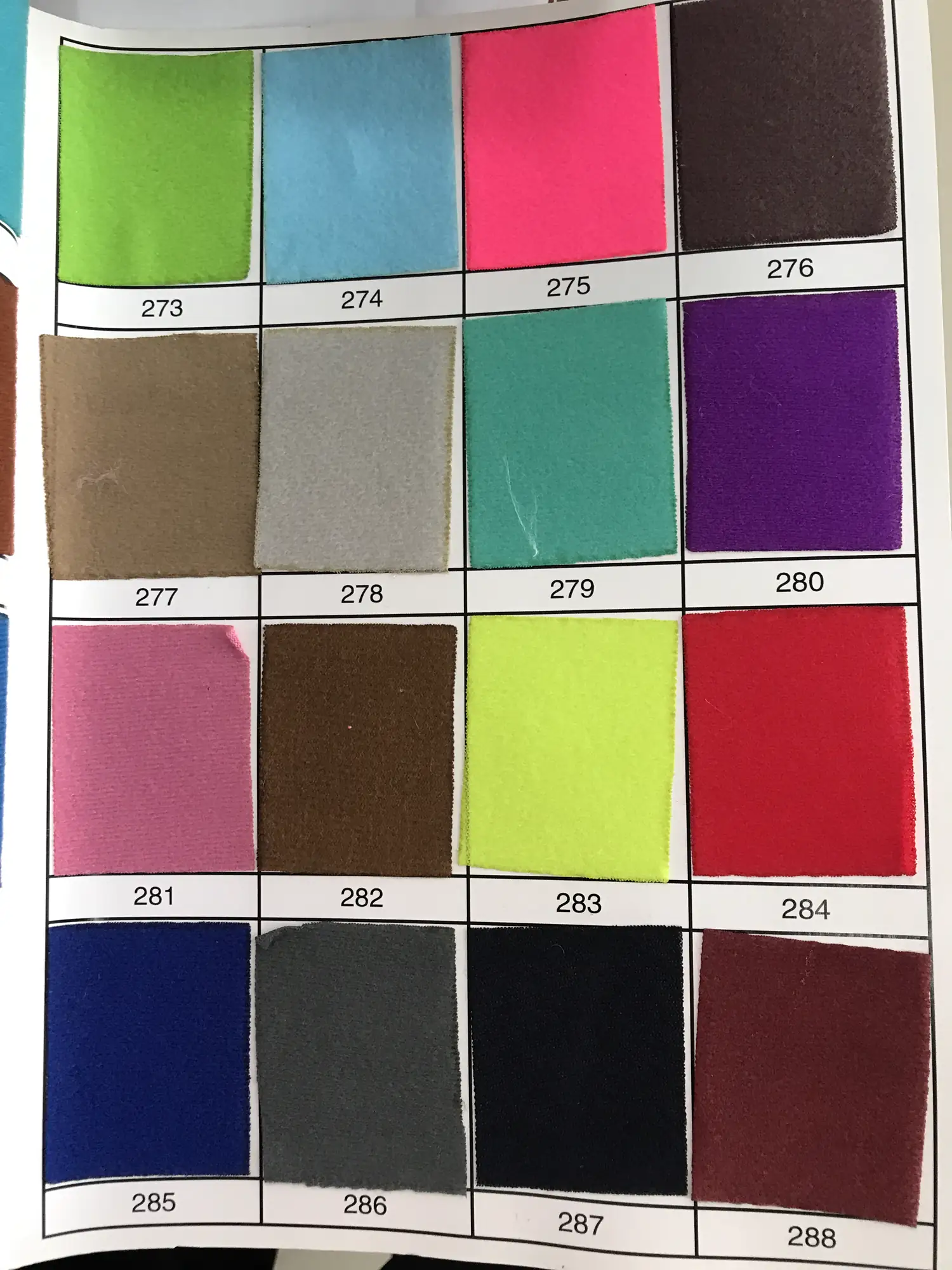Tianzhu Nylon Velour - Tianzhu Nylon Velour colors 273-288